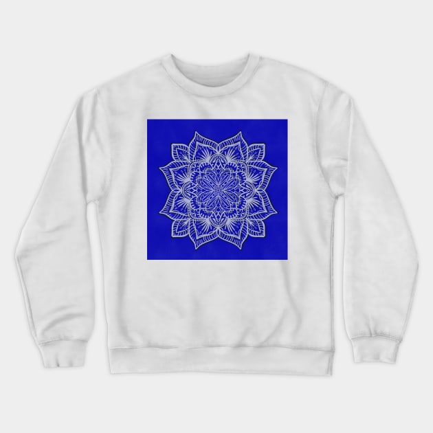 Paper cut blue mandala Crewneck Sweatshirt by LozzieElizaDesigns